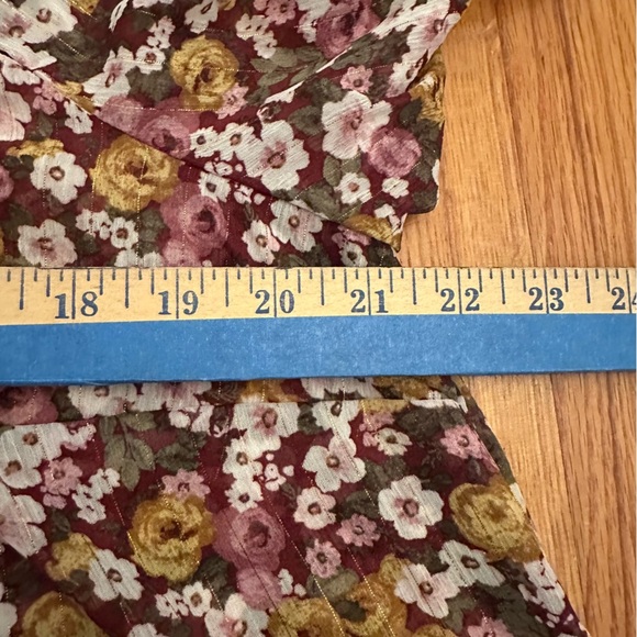 Torrid Floral Crinkle Chiffon Smocked Blouson Long Sleeve Blouse Size 0 (k11) - Picture 11 of 12